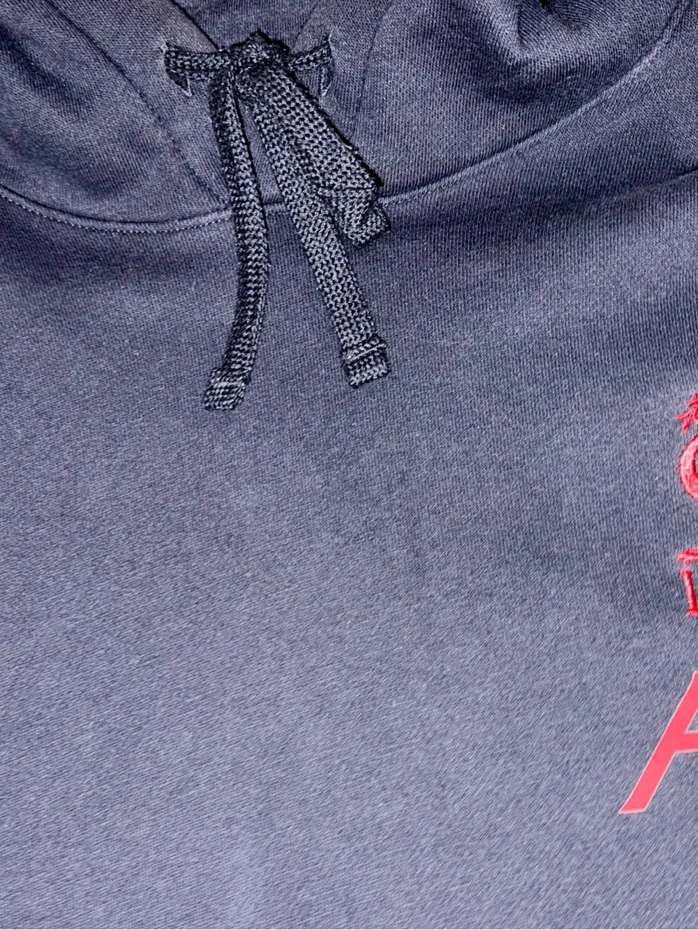 Nike Black Hoodie with Red Nike Swoosh and Red Liverpool Accents